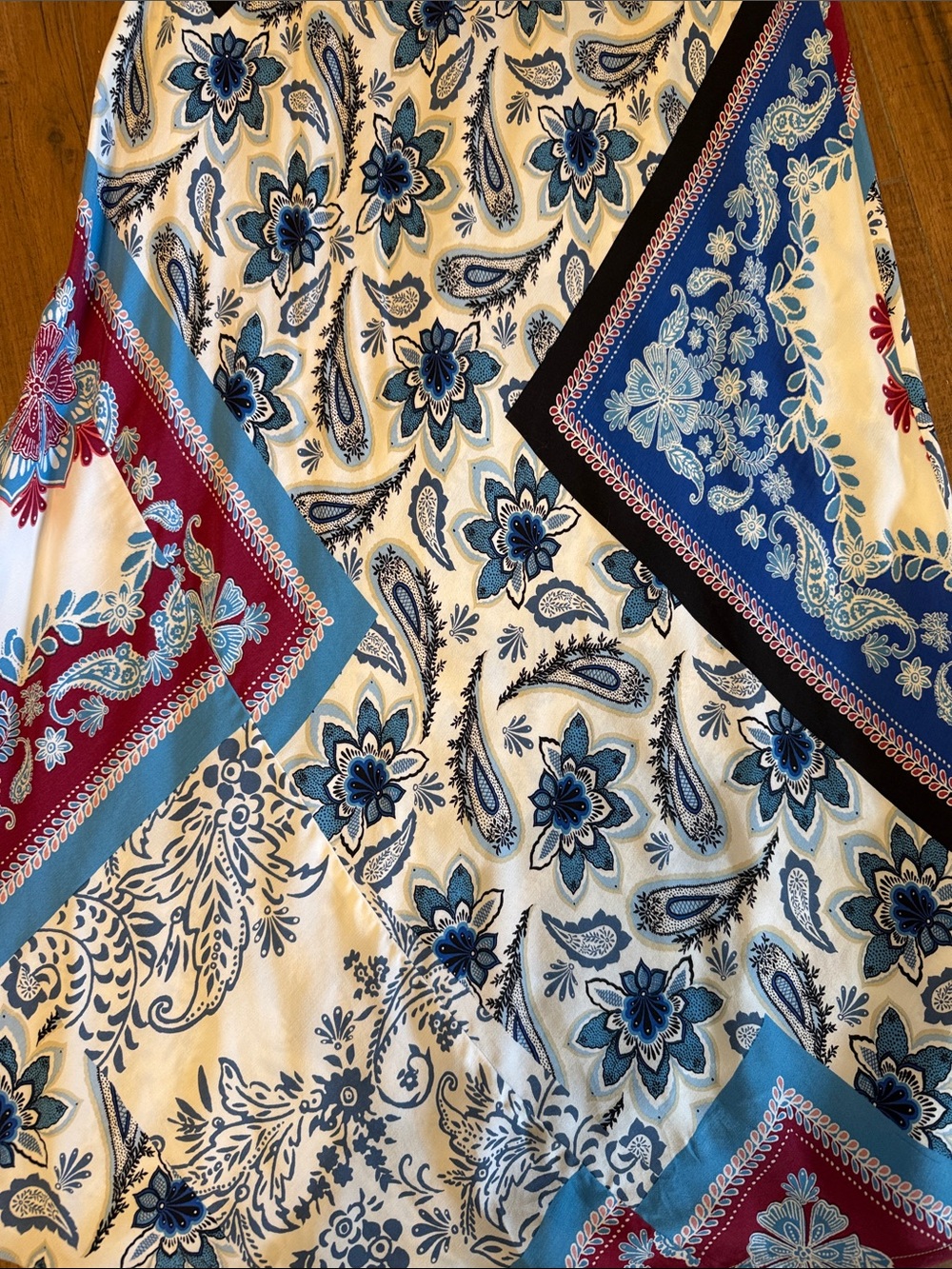 LOFT Americana Patchwork Midi slip Dress Sz 2 - Picture 3 of 5